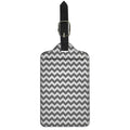 Grey And White Chevron Pattern Print Luggage Tag