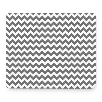 Grey And White Chevron Pattern Print Mouse Pad