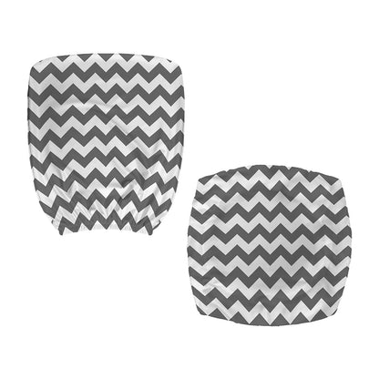 Grey And White Chevron Pattern Print Office Chair Cover
