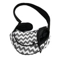 Grey And White Chevron Pattern Print Pet Sling Carrier