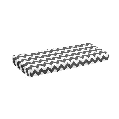 Grey And White Chevron Pattern Print Piano Keyboard Cover