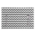 Grey And White Chevron Pattern Print Placemat