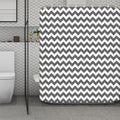 Grey And White Chevron Pattern Print Polyester Shower Curtain