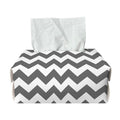 Grey And White Chevron Pattern Print Rectangle Tissue Box Cover