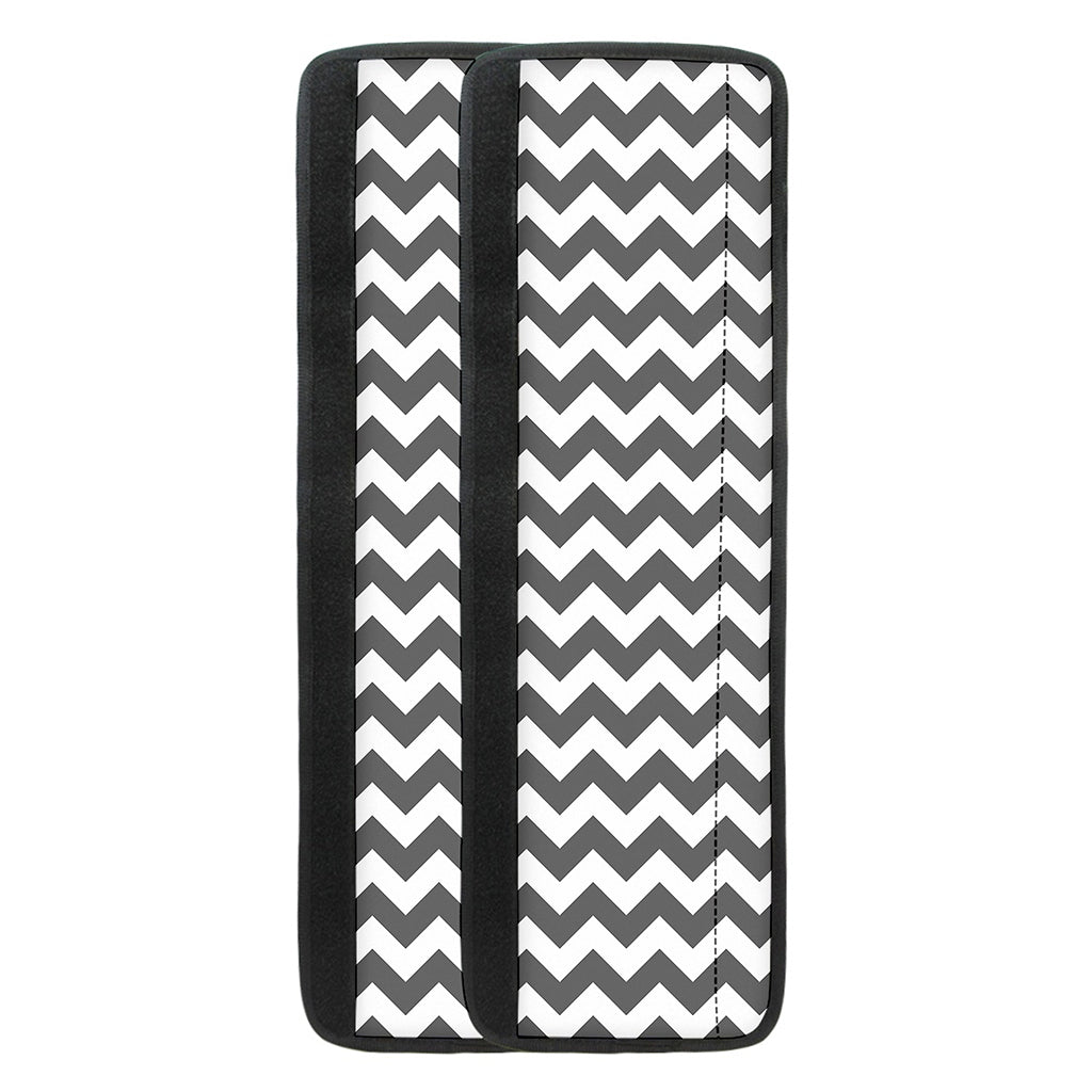 Grey And White Chevron Pattern Print Refrigerator Handle Covers