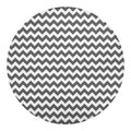 Grey And White Chevron Pattern Print Round Blanket