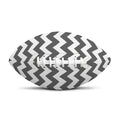 Grey And White Chevron Pattern Print Rugby Ball