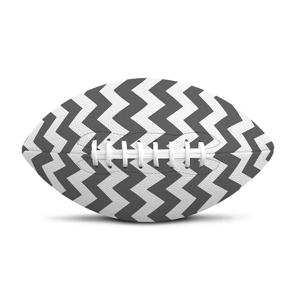 Grey And White Chevron Pattern Print Rugby Ball