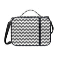 Grey And White Chevron Pattern Print Shoulder Strap Bible Bag
