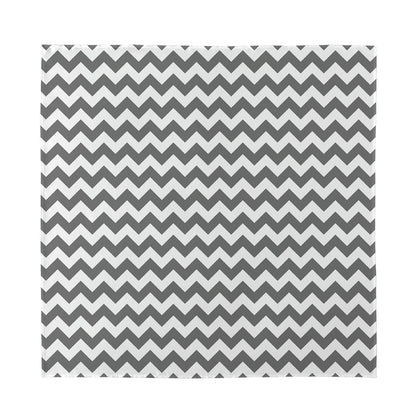 Grey And White Chevron Pattern Print Silk Bandana