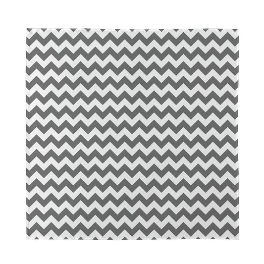 Grey And White Chevron Pattern Print Silk Bandana