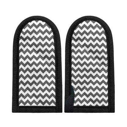 Grey And White Chevron Pattern Print Skillet Handle Cover