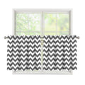 Grey And White Chevron Pattern Print Tier Curtains