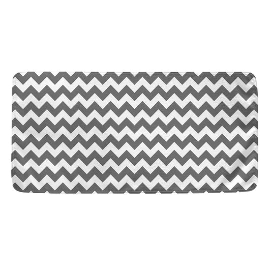 Grey And White Chevron Pattern Print Towel
