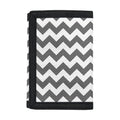Grey And White Chevron Pattern Print Trifold Wallet