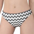 Grey And White Chevron Pattern Print Women's Panties