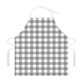 Grey And White Gingham Pattern Print Adjustable Apron