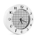 Grey And White Gingham Pattern Print Alarm Clock