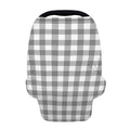 Grey And White Gingham Pattern Print Baby Seat Cover