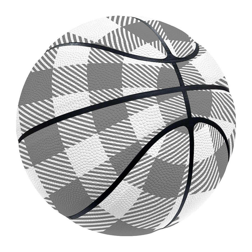 Grey And White Gingham Pattern Print Basketball