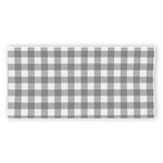 Grey And White Gingham Pattern Print Beach Towel