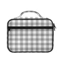 Grey And White Gingham Pattern Print Briefcase Bible Bag