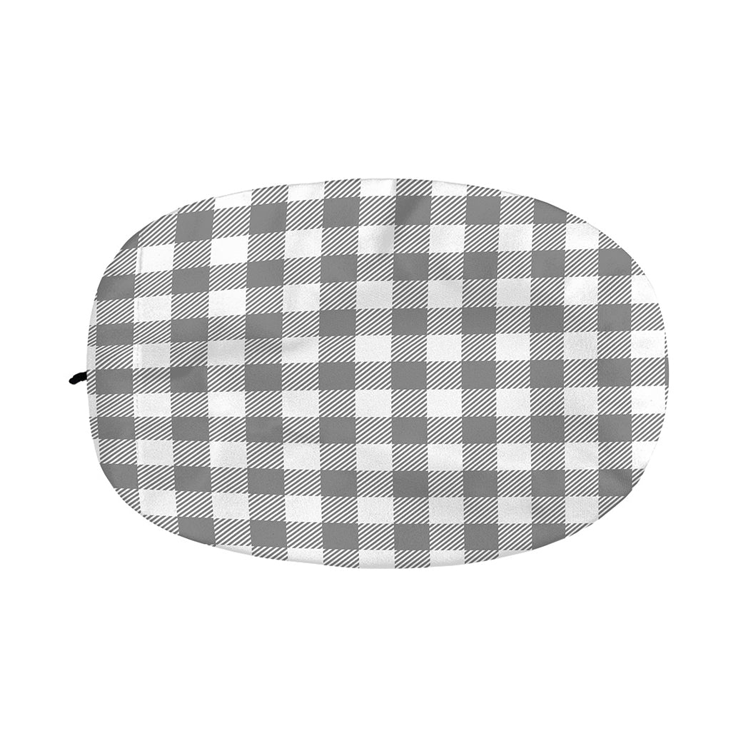 Grey And White Gingham Pattern Print Car Side Mirror Covers