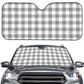 Grey And White Gingham Pattern Print Car Windshield Sun Shade
