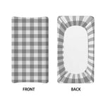 Grey And White Gingham Pattern Print Changing Pad Cover