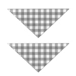 Grey And White Gingham Pattern Print Dog Bandana