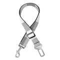 Grey And White Gingham Pattern Print Dog Seat Belt