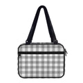 Grey And White Gingham Pattern Print Double Strap Bible Bag
