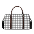 Grey And White Gingham Pattern Print Duffel Bag