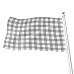 Grey And White Gingham Pattern Print Flag