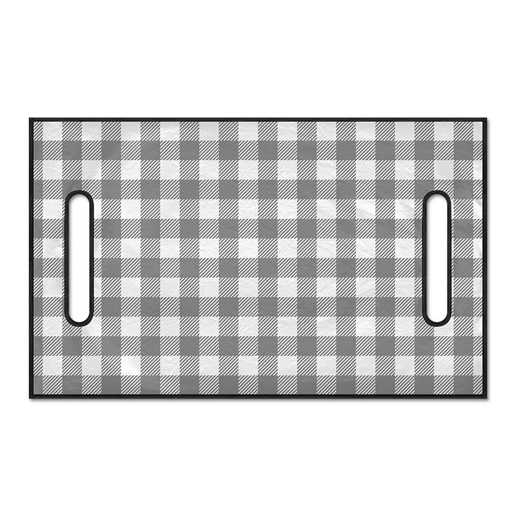 Grey And White Gingham Pattern Print Golf Cart Seat Cover