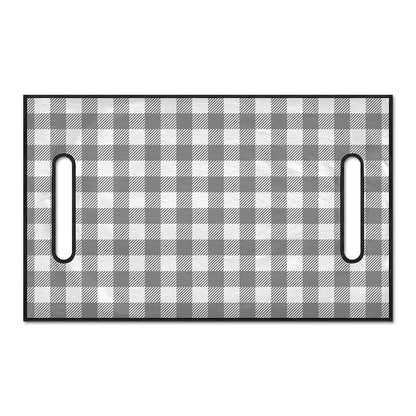 Grey And White Gingham Pattern Print Golf Cart Seat Cover