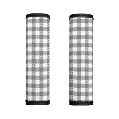 Grey And White Gingham Pattern Print Handle Covers