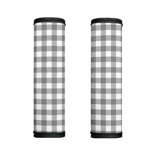 Grey And White Gingham Pattern Print Handle Covers