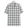 Grey And White Gingham Pattern Print Hawaiian Shirt
