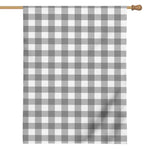Grey And White Gingham Pattern Print House Flag