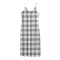 Grey And White Gingham Pattern Print Jersey Midi Cami Dress