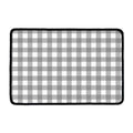 Grey And White Gingham Pattern Print Kitchen Mat