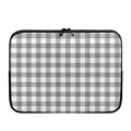 Grey And White Gingham Pattern Print Laptop Sleeve