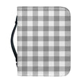 Grey And White Gingham Pattern Print Leather Bible Cover