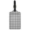Grey And White Gingham Pattern Print Luggage Tag
