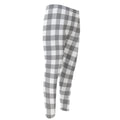 Grey And White Gingham Pattern Print Men's Compression Pants