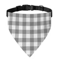 Grey And White Gingham Pattern Print Over The Collar Dog Bandana