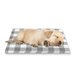 Grey And White Gingham Pattern Print Pet Cooling Mat Cover