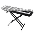 Grey And White Gingham Pattern Print Piano Keyboard Cover