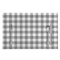 Grey And White Gingham Pattern Print Placemat